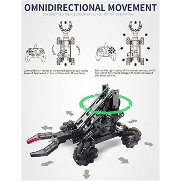 Smart Robot Arm Kit,2-in 1 Science Kits with 4-DOF Robotic Car for Kids Ages 8+ - Picture 5 of 6